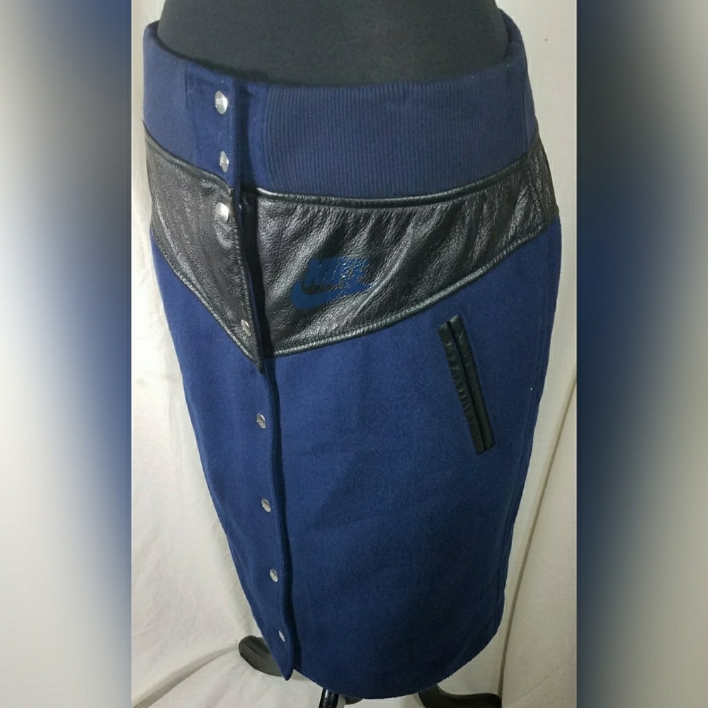 Nike Sacai Wool Blend Blue Skirt Size Large